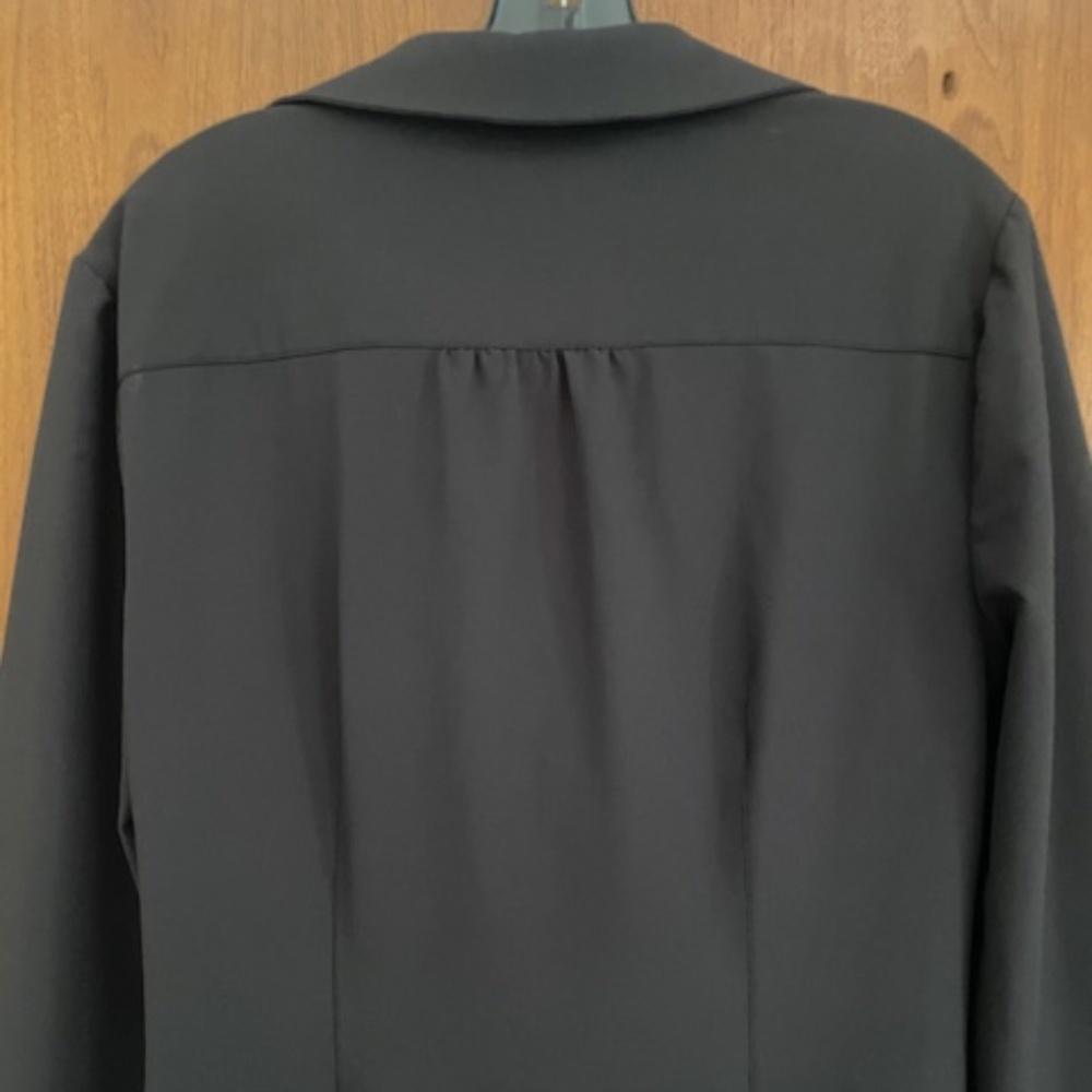 EUC Cinq a Sept Black McKenna Midi Dress Twist Front Slit - Picture 12 of 12